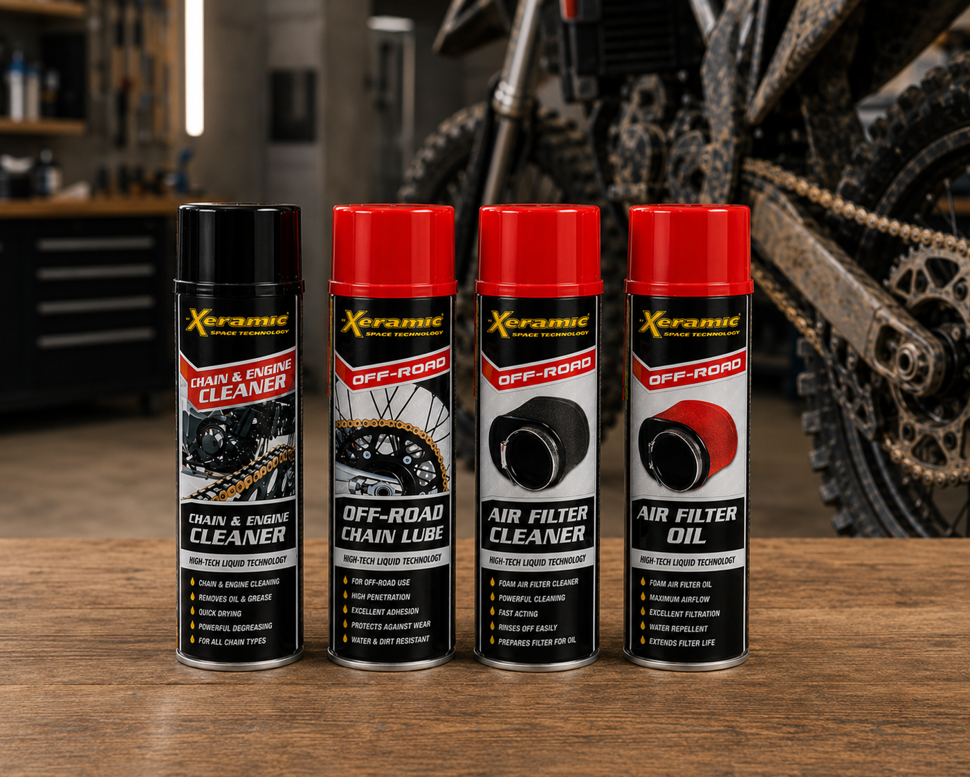 Offroad kedje- och filterkit – komplett efter körning