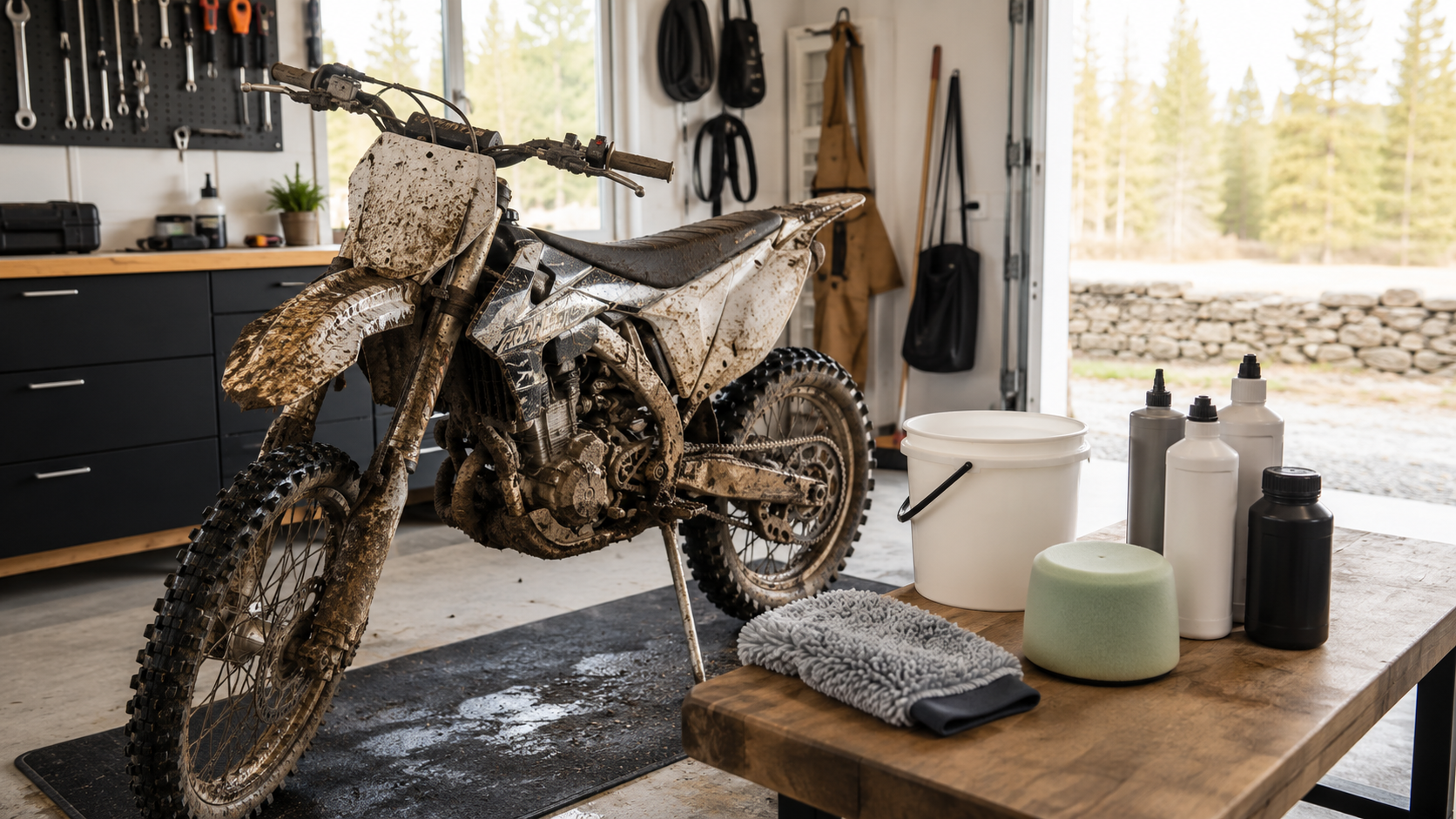 Offroad efter-körning-kit – när behövs tvätthandske och filtertvätthink?